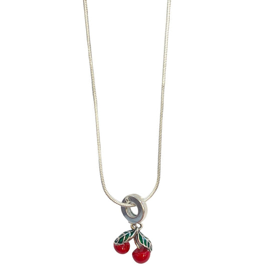 Cherry Pie Sterling Silver 925 Necklace-