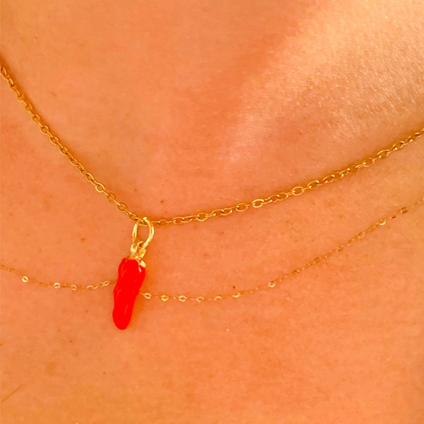 Chilli Gold Necklace-earrings