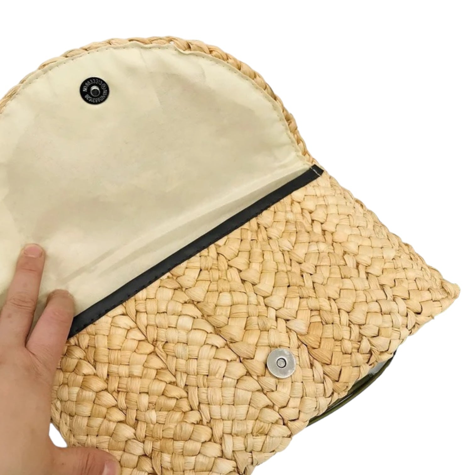 Envelope Woven Clutch Bag Natural-
