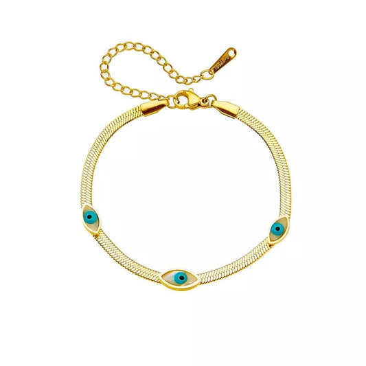 Evil Eye 18k Gold Plated Bracelet-