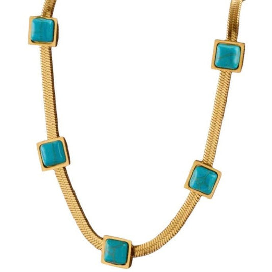 Kashmir Turquouise and Gold Necklace-