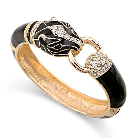 King Cuff Black and Gold Bracelet-