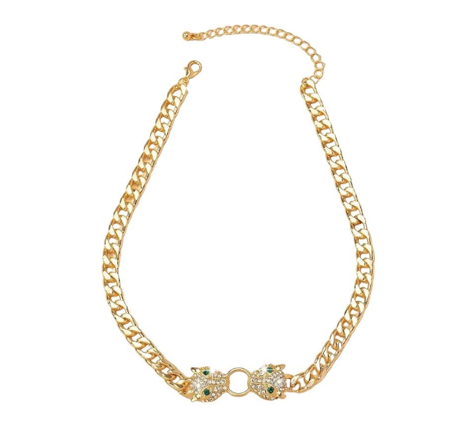Leopard Head Gold Chain Necklace-