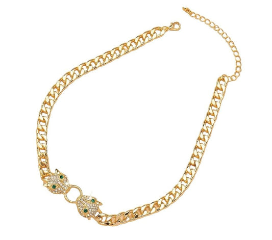 Leopard Head Gold Chain Necklace-