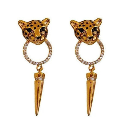 Little Leopard Gold Earrings-earrings