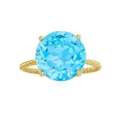 London Calling Aqua Ring 18k Gold Plated 925-