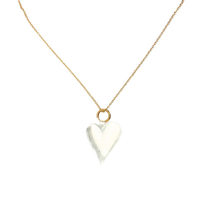 Murano Glass Heart Gold Necklace-