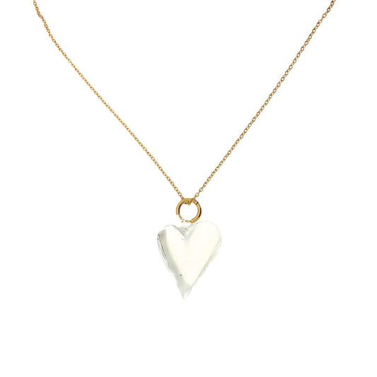Murano Glass Heart Gold Necklace-