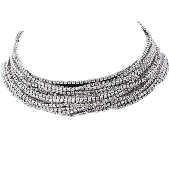 Night Fever Layered Diamante Choker-