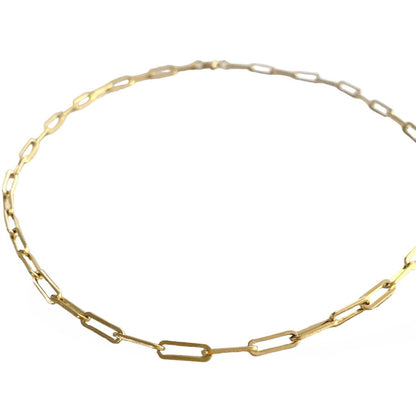 Paperclip Chain 14K Gold Plated Necklace-
