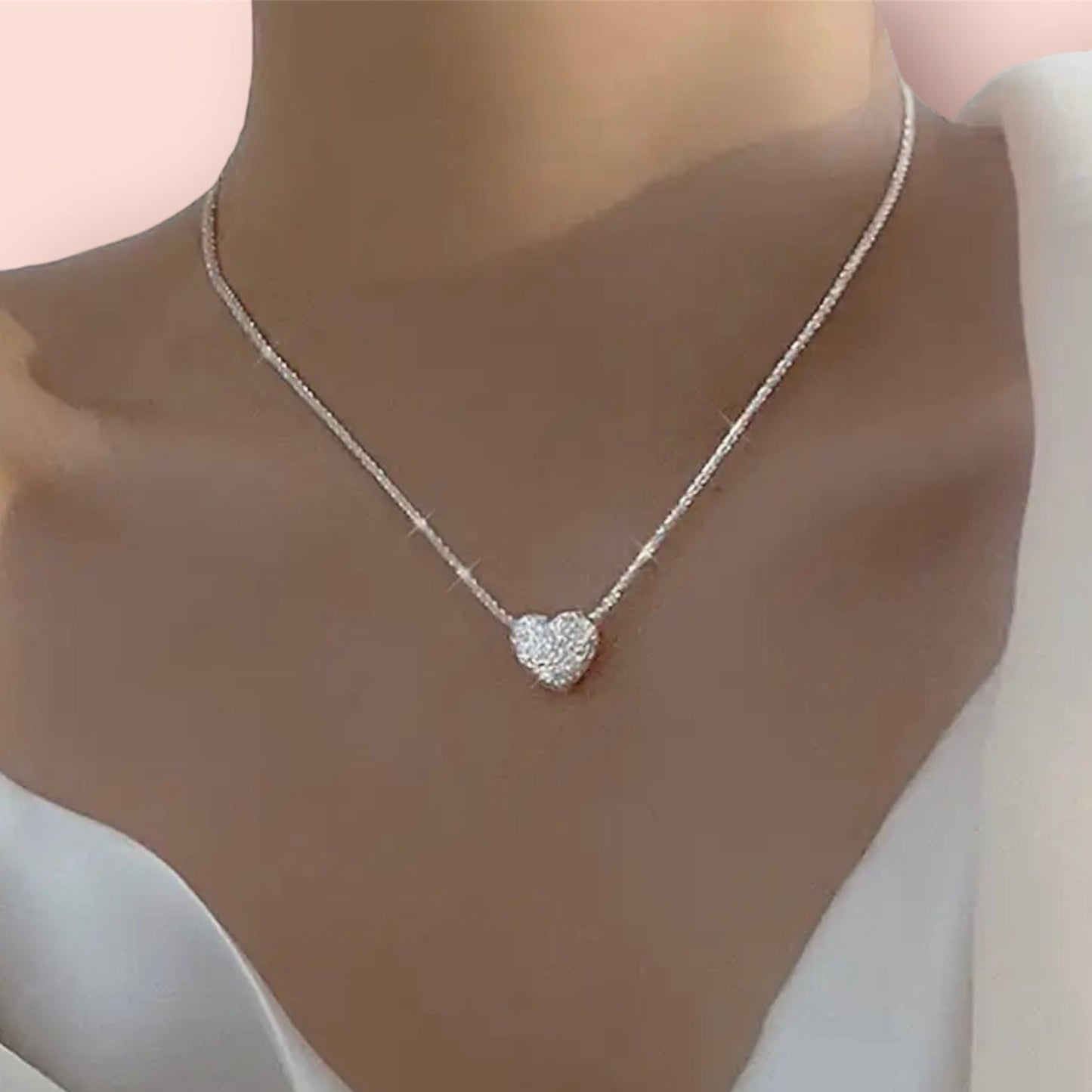 Sterling Silver Heart Necklace-