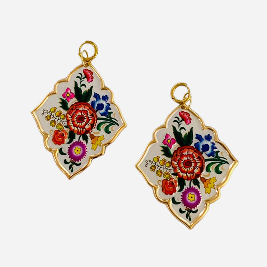 Tapestry Gold and Multi Earrings-