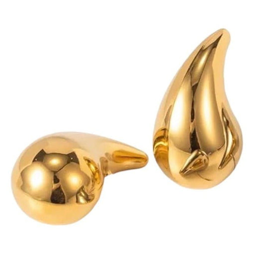 Teardrop Gold Earrings-earrings