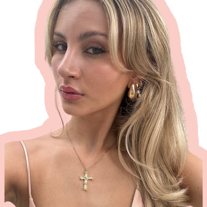 Teardrop Gold Earrings-earrings