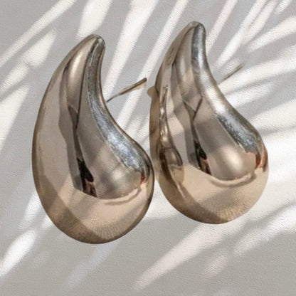 Teardrop Silver Earrings-earrings